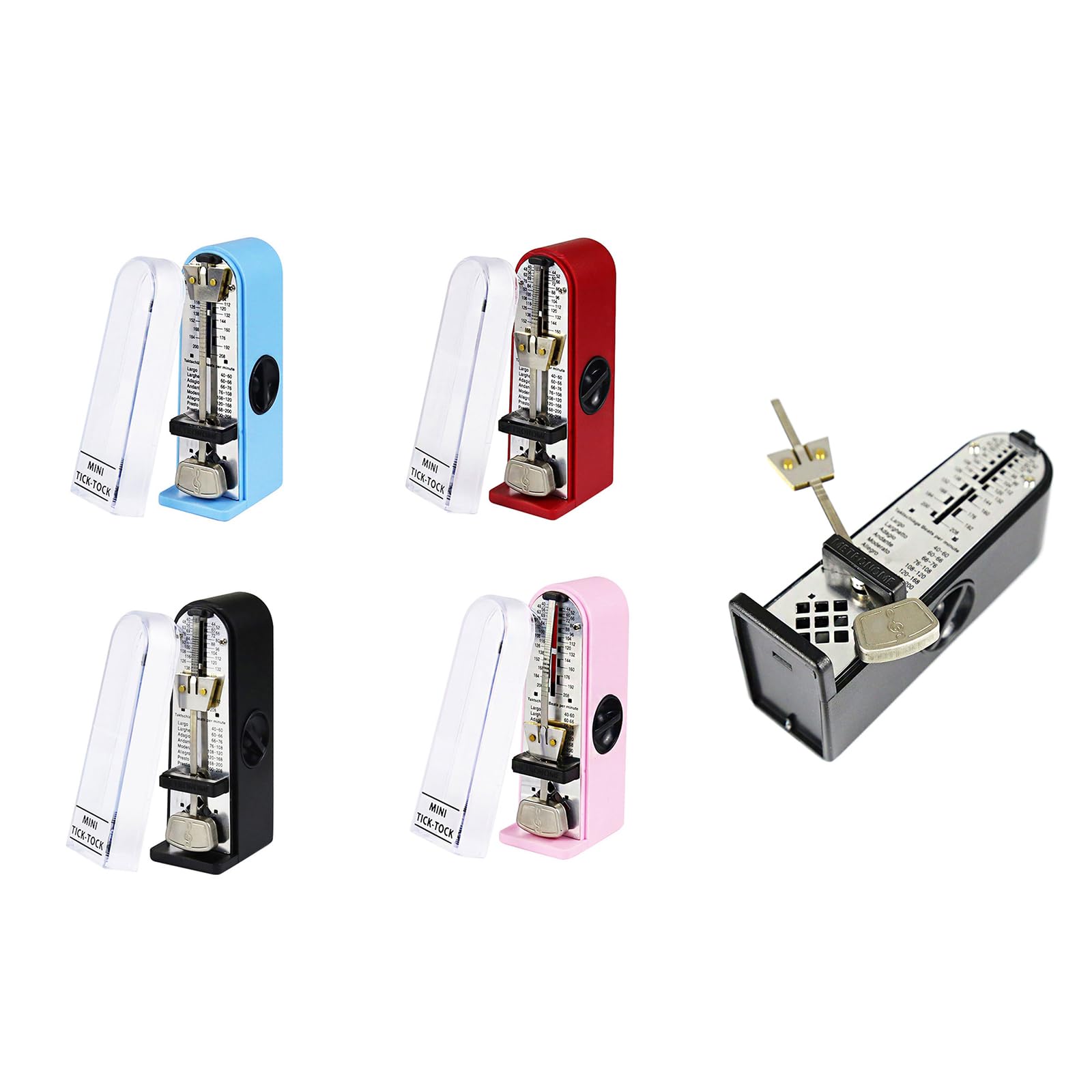 XUYUH Musical Instrument Mechanical Metronome, Metronome for Piano, Guitar, Bass, Violin, Drums & Other Instruments, 50.8x35.1x110mm, Black