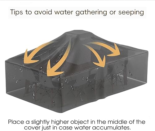 Miniatura 4 de Fundas para muebles de patio, 57 x 37 x 41 pulgadas (largo x ancho x alto), fundas para muebles de exterior, impermeables, duraderas, color negro,