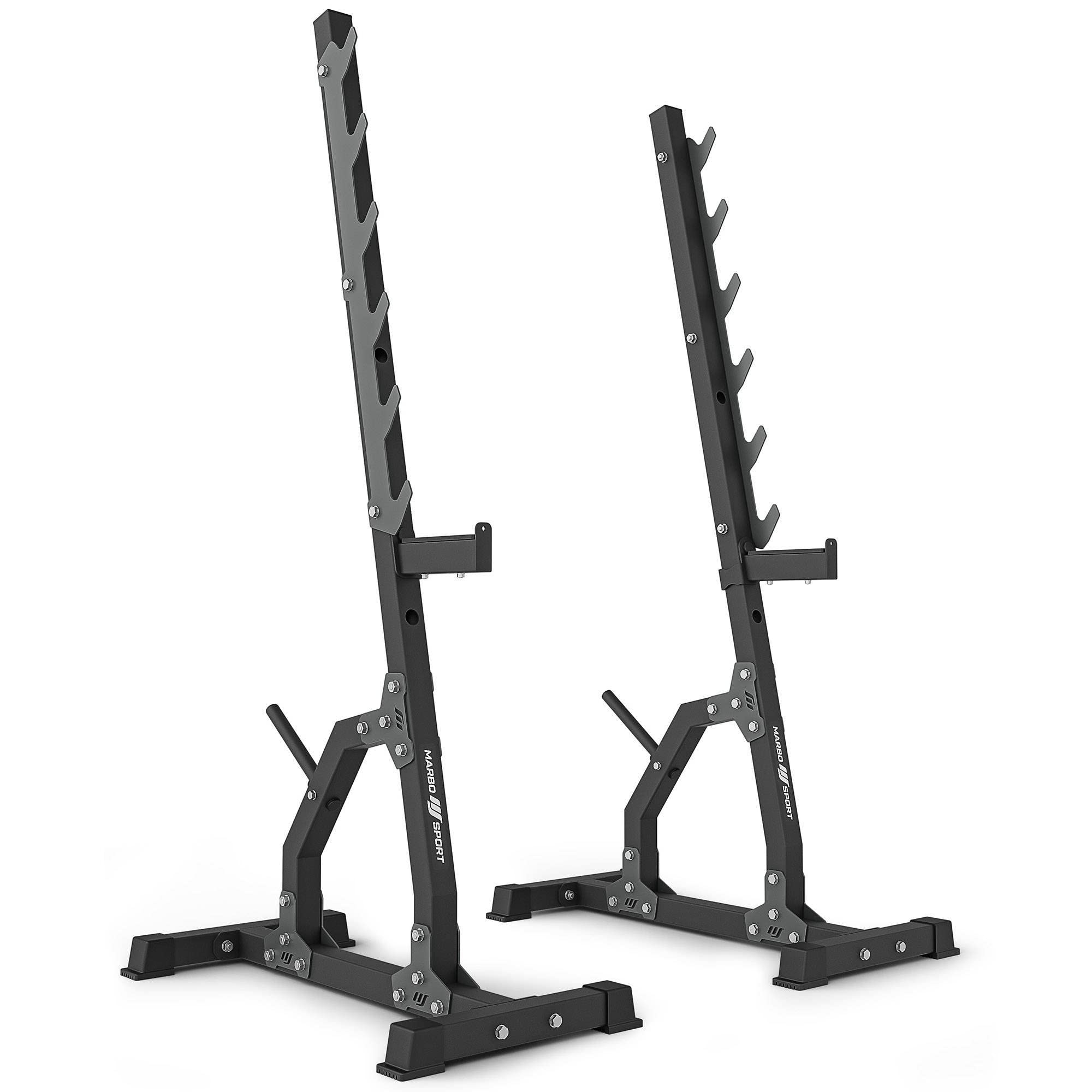 Marbo Sport Set MS8_2.0 | Doppelseitig verstellbare Hantelbank + Multilevel-Ständer (2 Stück) | Stangen und Gewichte 83/113 kg zur Auswahl | Made in EU