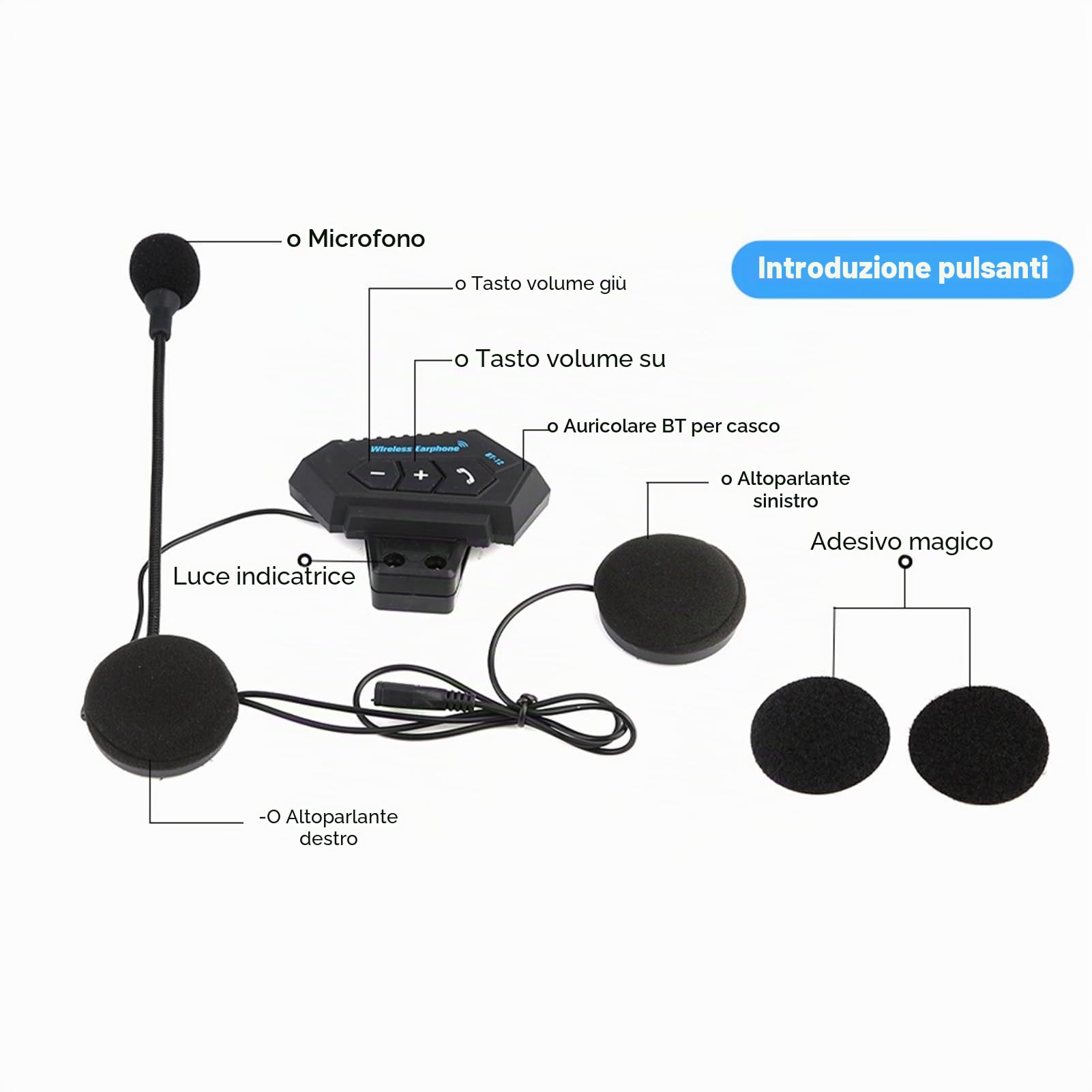 Gegong Casco motociclistico Bluetooth Affiolese CSR Chipset CSR Chiamata 15h Playback Rimovibile Audio Dispositivo Audio apparato di comunicazione con cuffia wireless wireless