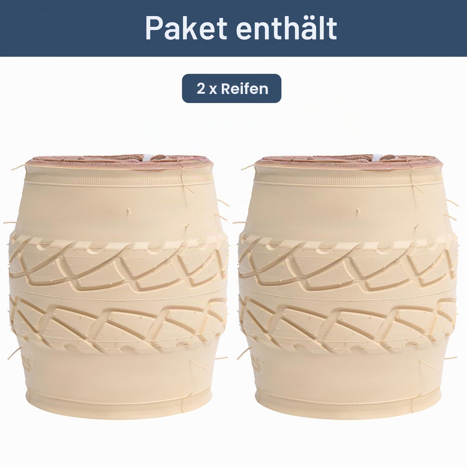 YunSCM 2PCS Faltbar 26 Zoll Reifen 26x2.10 Mantel 54-559 kompatibel Citybikes, Rennräder 26x2.0 26x2.10 26x2.125 Fahrradreifen | weißer/Beiger Reifen