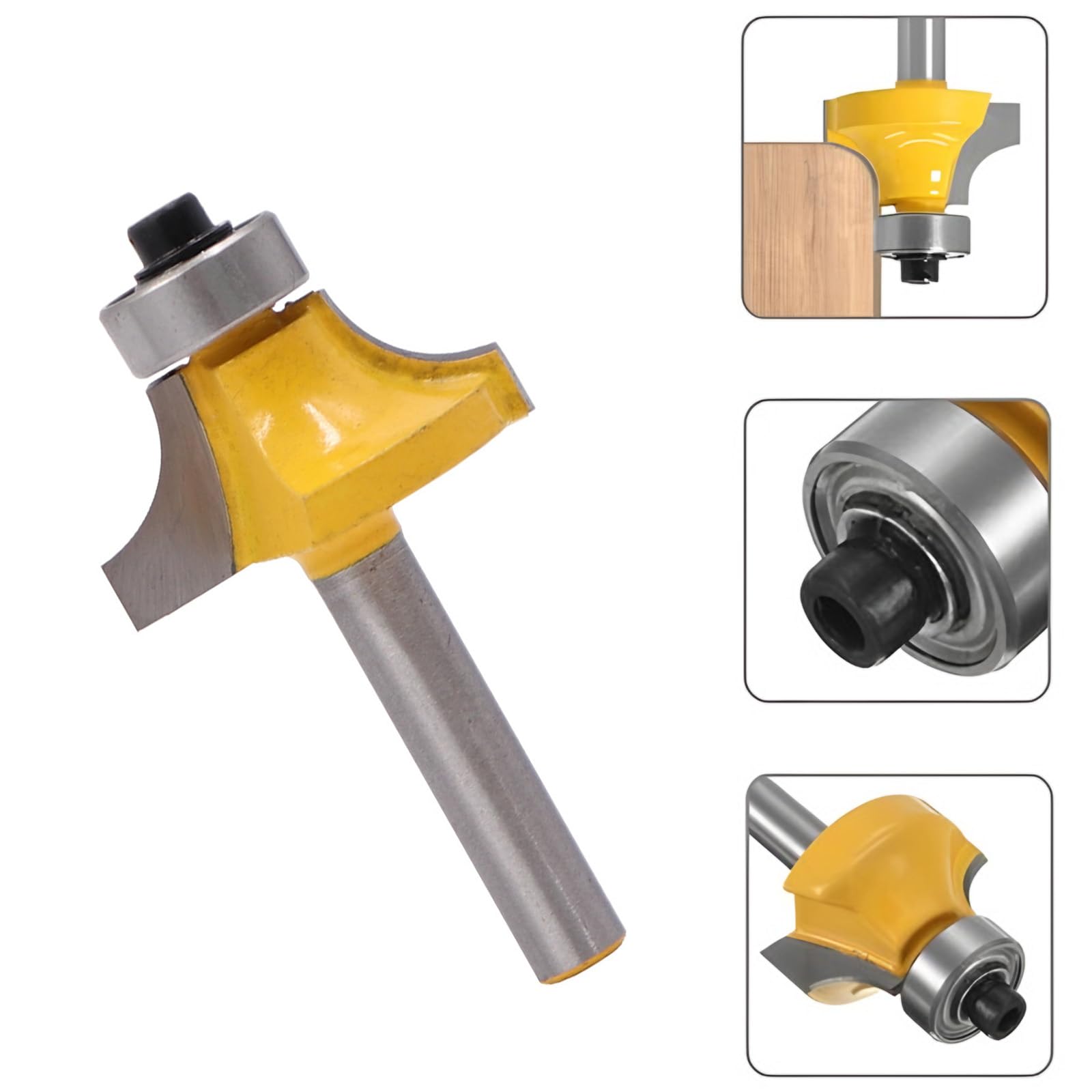 1/4 Inch Shank Round Over Router Bits Set, 4 Pcs Rounding Over Router Bits (1/4", 1/8", 3/16", 5/16") Radius - Image 4