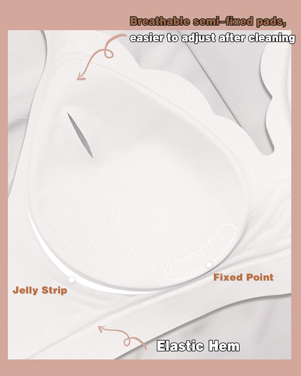 WOWENY Deep V Bras for Women No Underwire Smooth Wireless Bralettes Comfort Seamless Plunge Bra with Support - Image 6