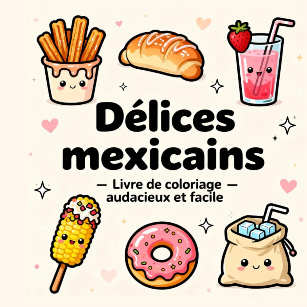 Délices mexicains – Livre de coloriage audacieux et facile: Desserts et friandises mexicaines à colorier – Pages simples, amusantes et relaxantes pour tous