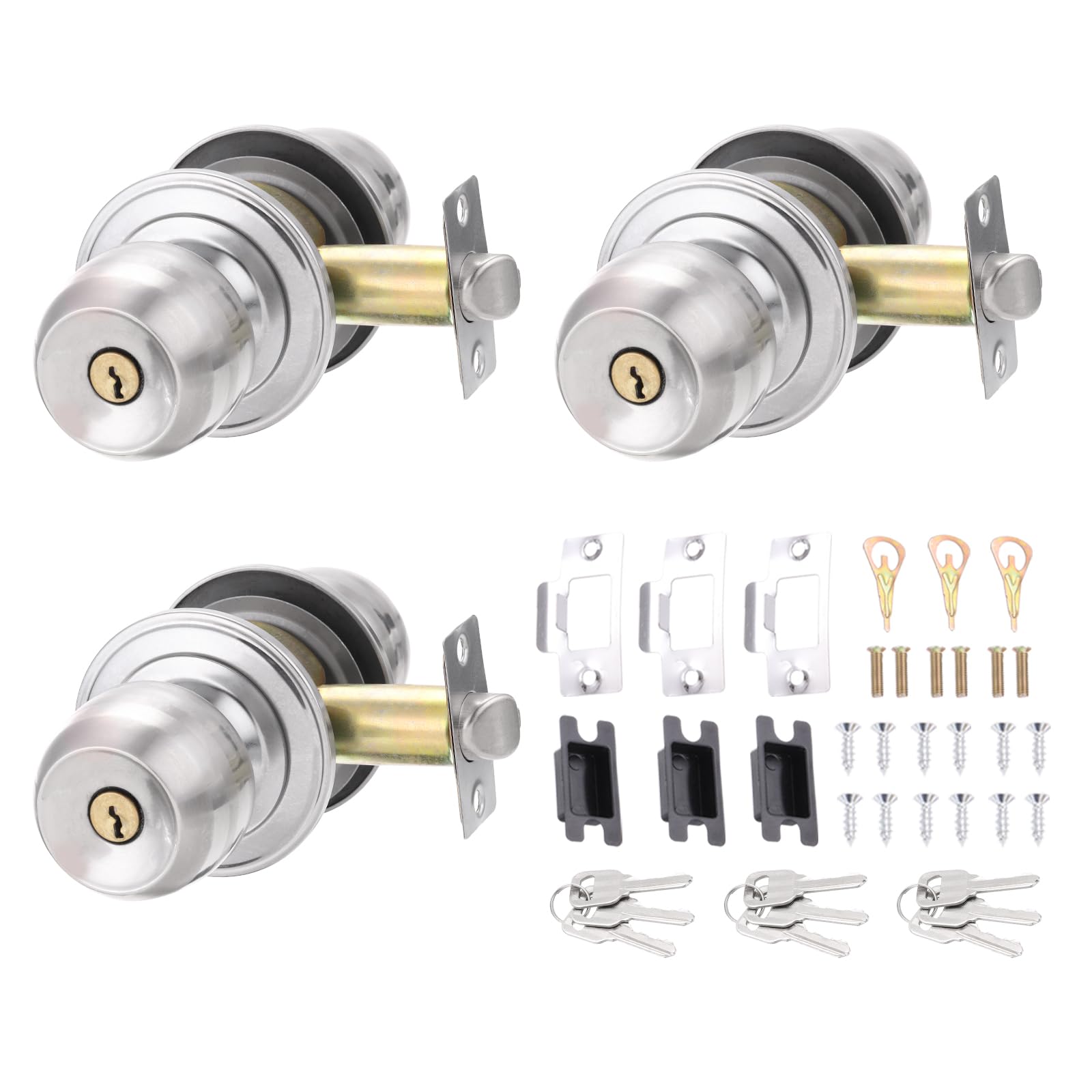 PATIKIL Key Entry Door Knobs Interior 70mm/2.8inch