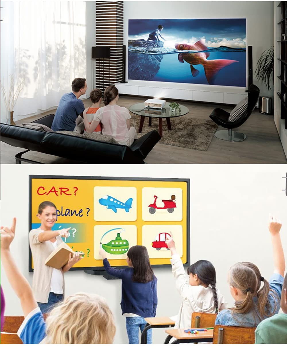 Proyector estéreo 3D, 3300 lúmenes sin Apagar Las Luces, Lente de Vidrio 5G, Altavoces Integrados de 5 W, 300 Pulgadas, Adecuado para la enseñanza de la Oficina de Negocios de Cine en casa