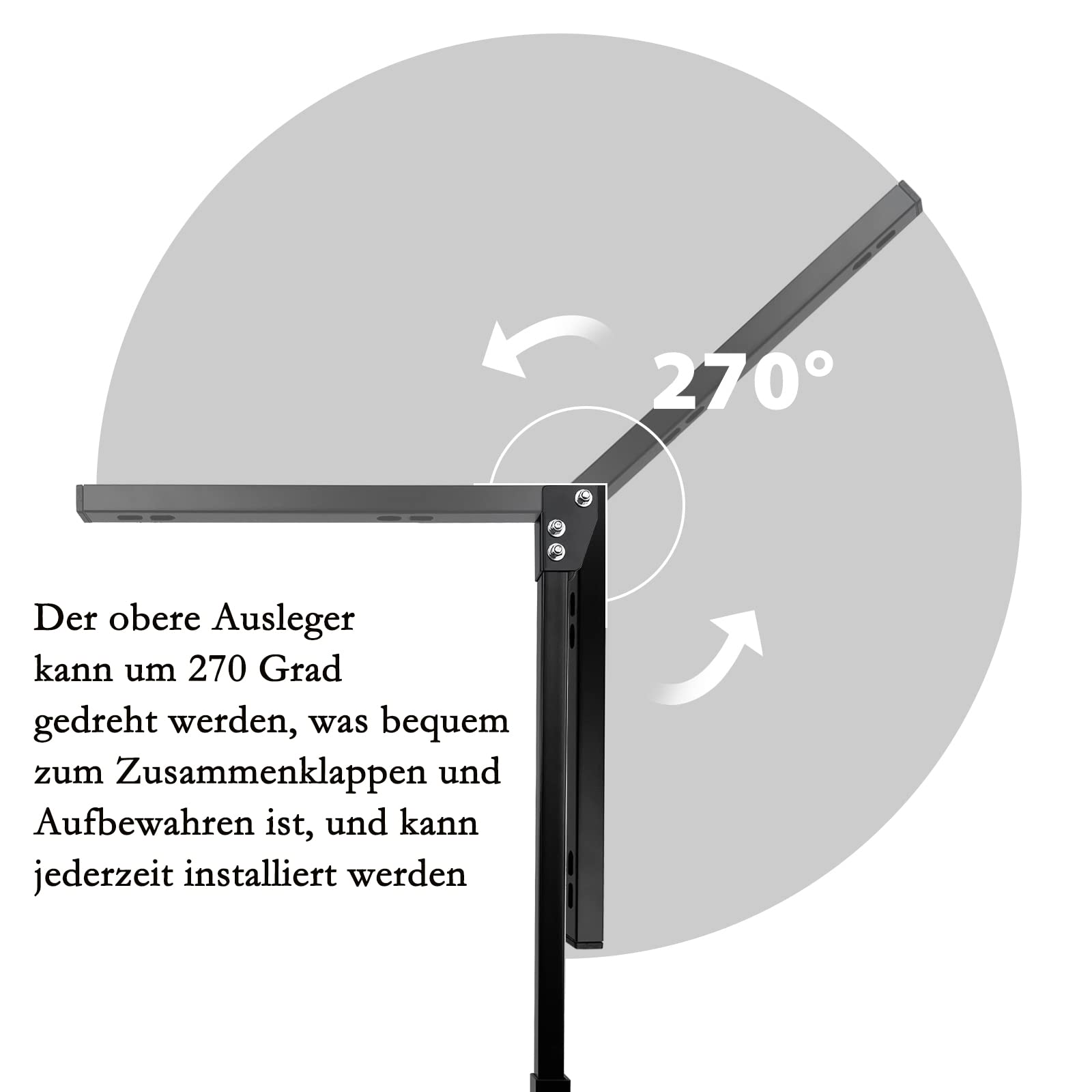 Aufun Haustier-Fellpflegearm mit Klemme, Verstellbar Hundepflege Bauchgurt, Faltbarer Tierpflegearm, höhenverstellbar für große und kleine Hunde, professionelle Tierpflege(2 Stück), Schwarz