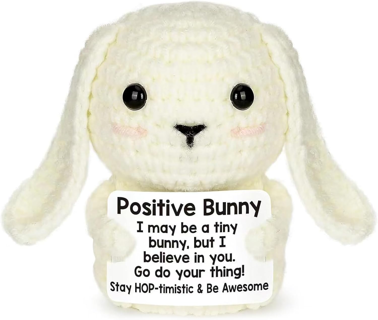 Amazon.com: XIZIX Positive Crochet Bunny Stuffed Animal - Cute ...