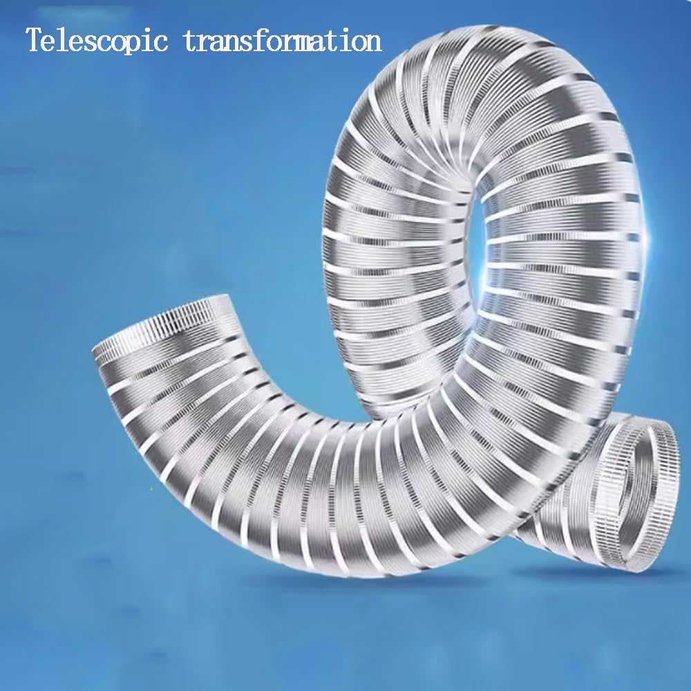 Tubo De Ventilación Flexible De Aluminio Manguera De Salida De Aire Para Ventilación HVAC, Telescópica Tubo Campana Extractora(Dia 90mm(3.5"))