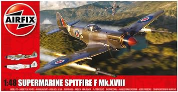 Airfix Model Set - A05140 Supermarine Spitfire F Mk.XVIII Model Building Kit - Plastic Model Plane Kits for Adults & Children 8+, Set Includes Sprues & Decals - 148 Scale Model
