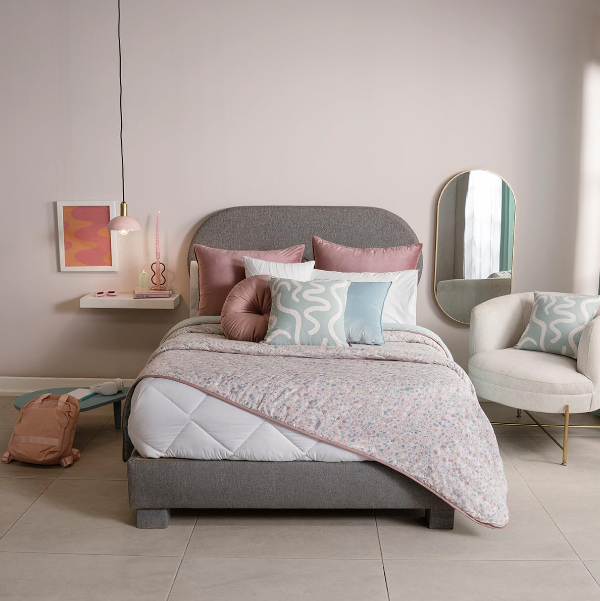 Terrazzo Fusion Double View Full XL/Queen Size Comforter: Elevate Your Bed with Style and Versatility - Ultra-Thin, Ultra-Light, Ultra-Chic