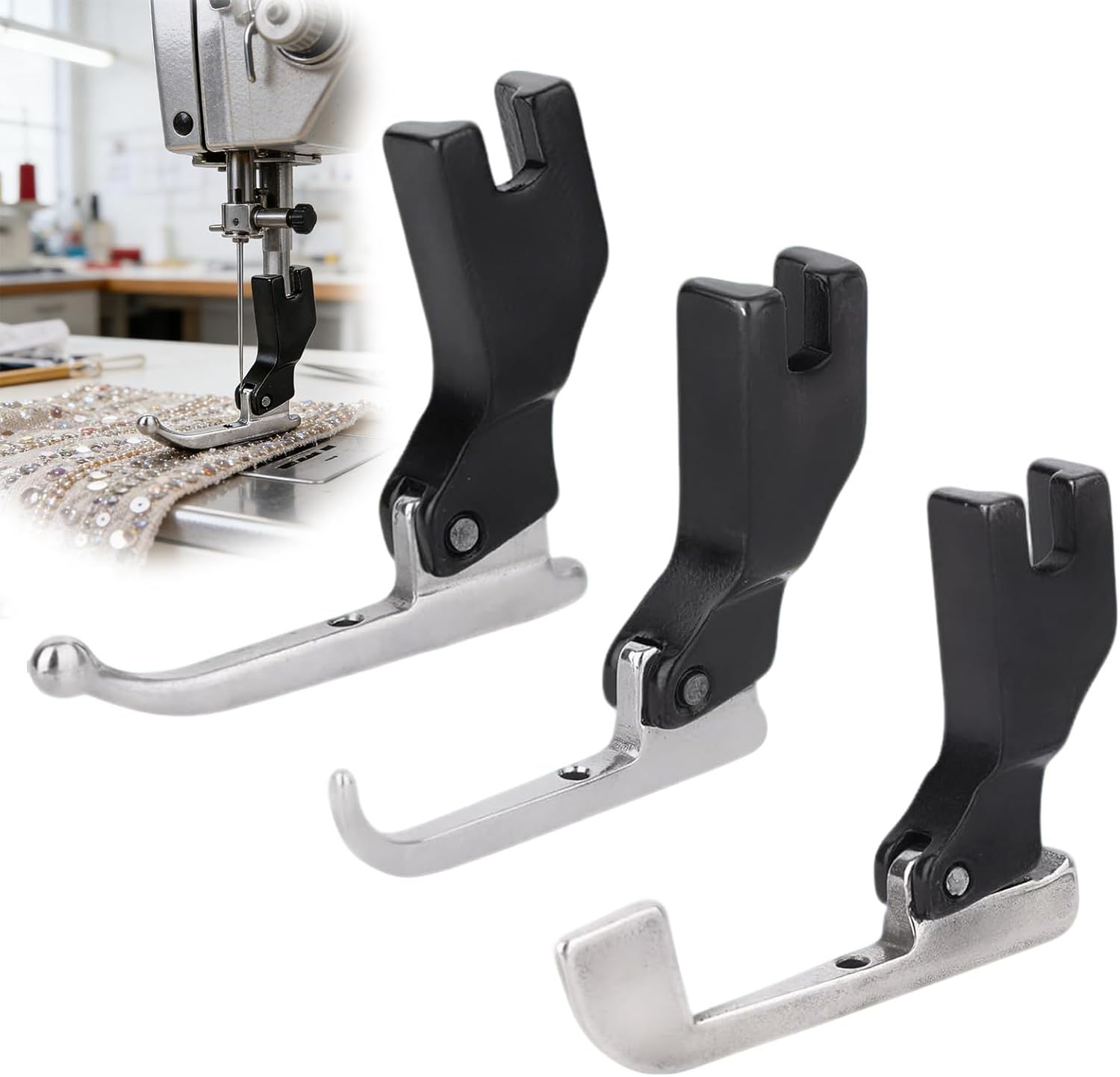 Set de 3 Pies Prensatelas P369 para Cuentas y Lentejuelas