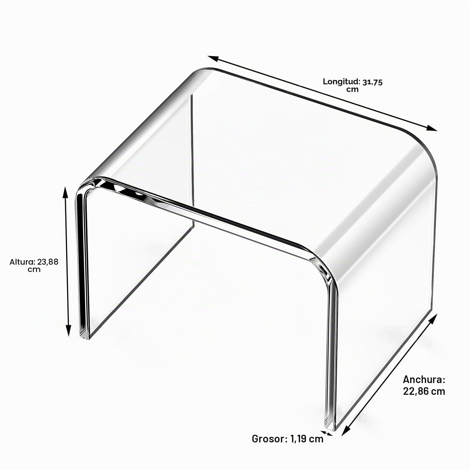 Taburete de acrílico, Taburete para niños, reposapiés de acrílico, Taburete de baño para niños y Adultos en la Cocina, el baño y la casa, soporta hasta 113 kg (Clear-Not Non Slip)
