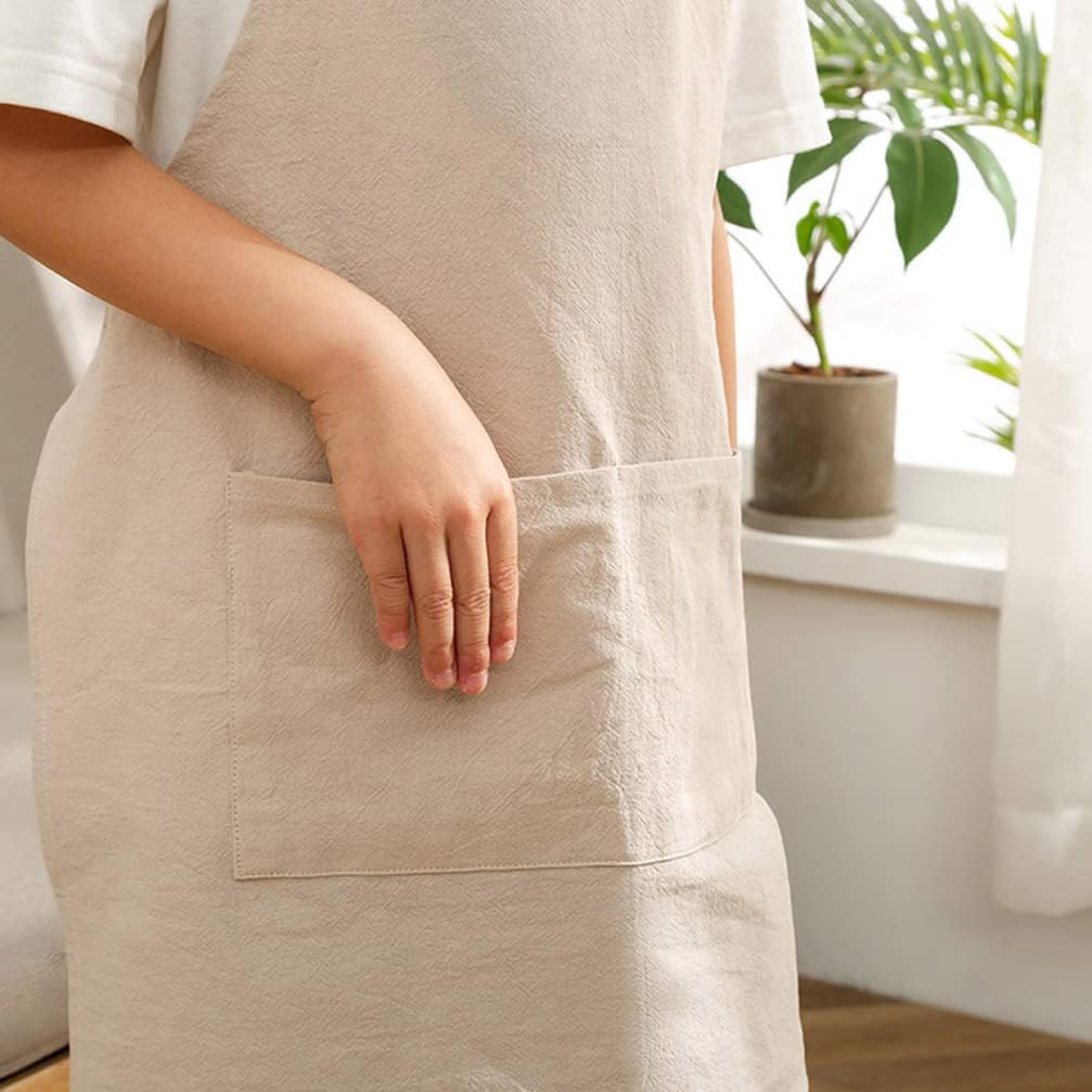 Kids Cotton Cross Back Aprons Children Chef Pure Child Apron with 2 Pockets for Baking Painting Cooking - Image 5