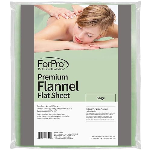 ForPro Professional Collection Sábana encimera de franela de alta calidad para mesas de masaje, ultraligera, resistente a las manchas y a las