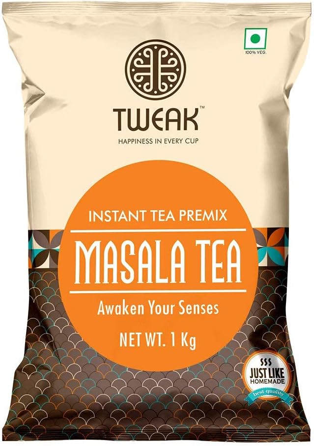 Tweak Instant Masala Tea Premix 1kg | Premium Masala Chai | Instant Chai Mix with Milk & Sugar | Masala Chai Premix | Ready-to-Drink Herbal Masala Tea| Makes Approx 62 Cups of 100ml