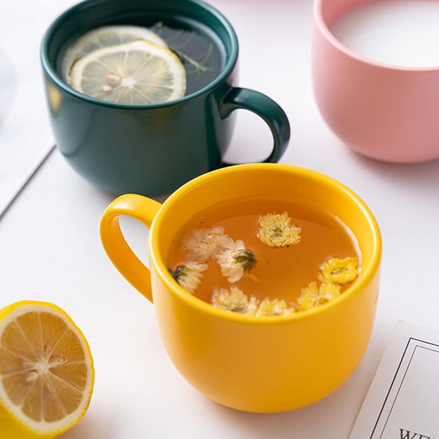 tazas de café personal, Taza de cerámica, taza de café, taza de cerámica de color sólido de 400 ml, taza de té de porcelana, taza con asa, for té espresso latte capuchino postre jugos de chocolate cal