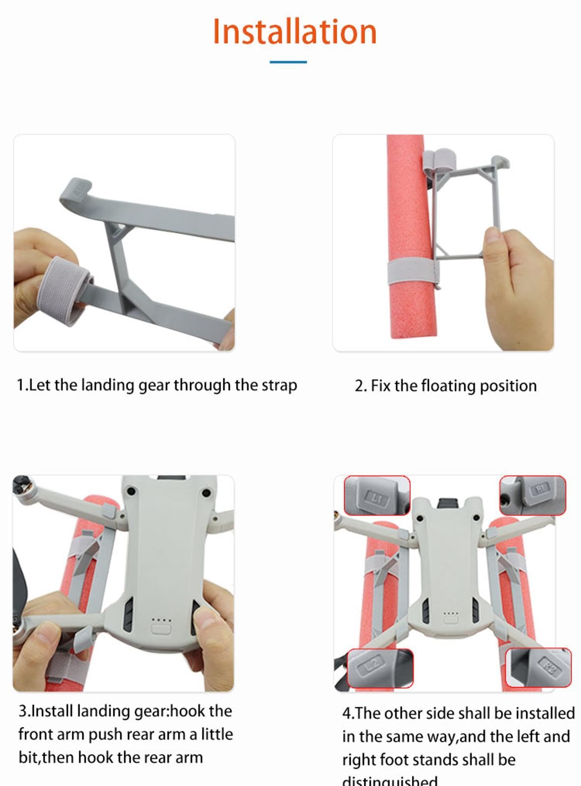 Landing Gear Water Float Kit for DJI Mini 3 Pro/Mini 3 Drone Water Landing Gear Height Buoyancy Stick