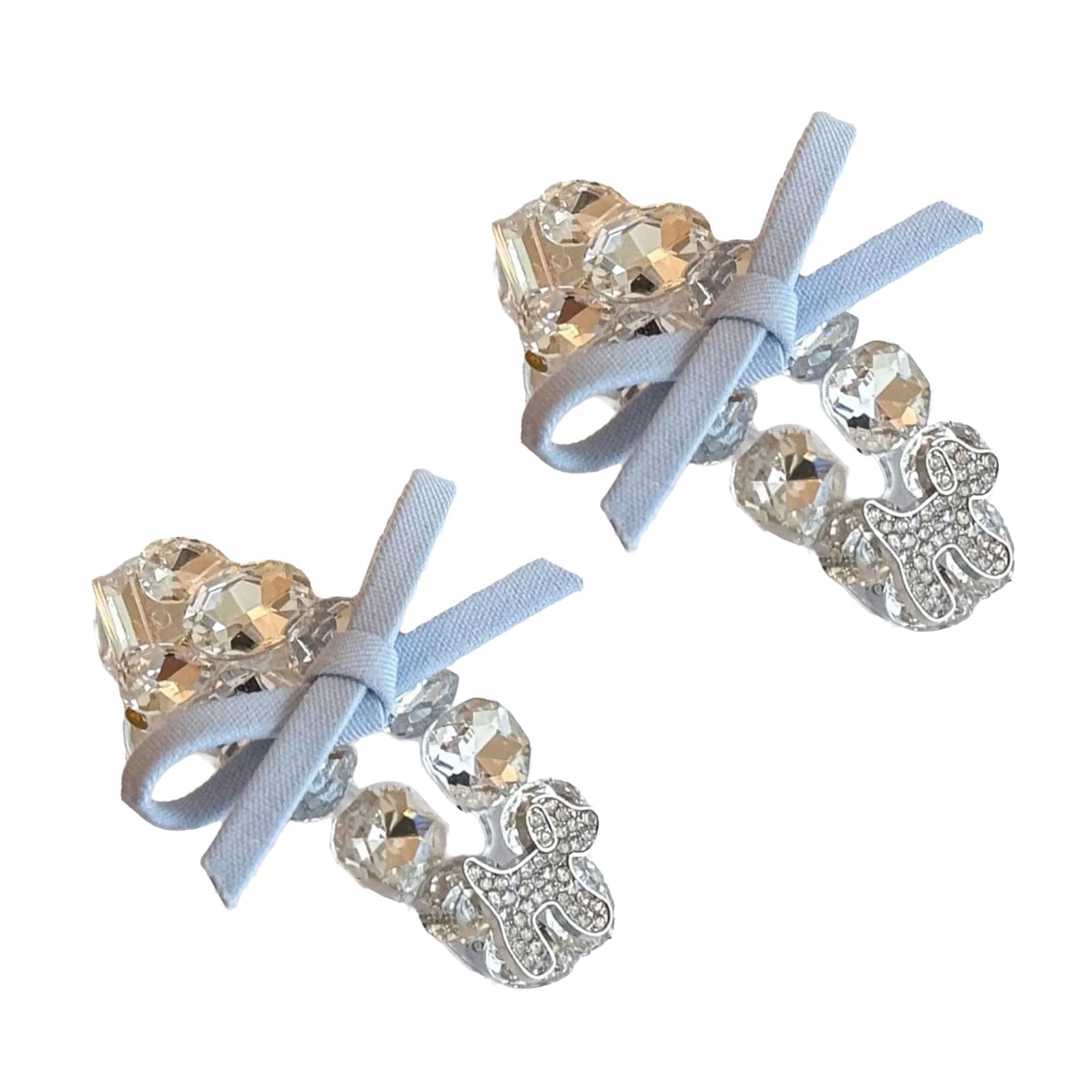 YUXITA 2pcs Sparkling Rhinestones Bows Hair Clip For Women Elegant Alloy Hairpin Fashion Barrettes For Party Wedding Daily Use