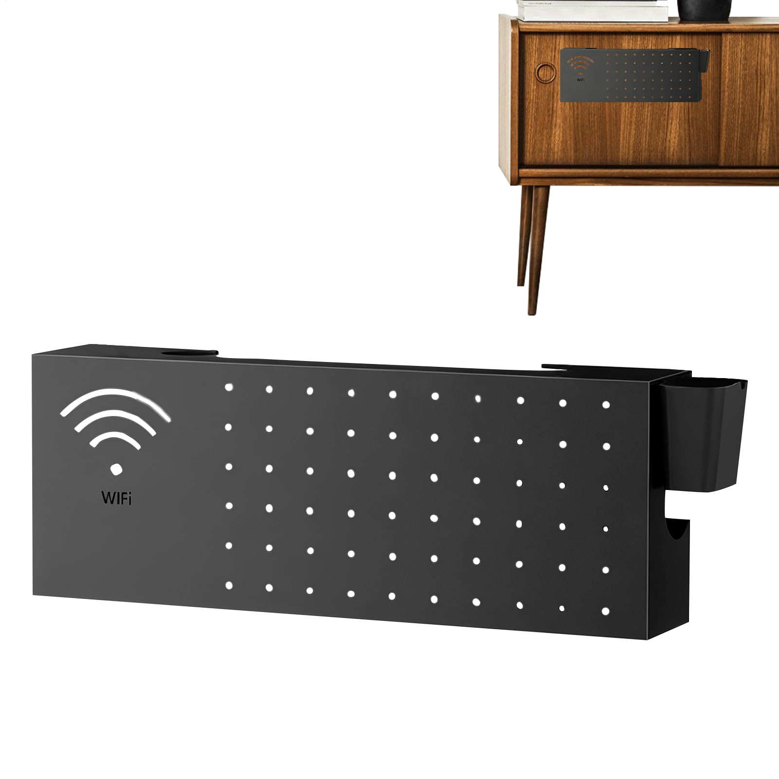 Scatola Di Archiviazione Per Router Organizzatore Multifunzionale Da Parete | Box Router da Parete Per Cavi Di Connessione Filo Elettronico Rete Internet Presa Uscita Soggio