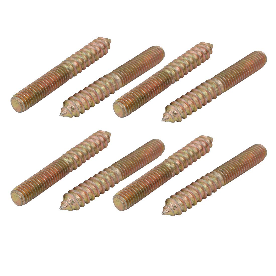 Aexit M8x60mm Carbon Home Hardware Steel Zinc Plated Hanger Bolt 8pcs Model:96as608qo672