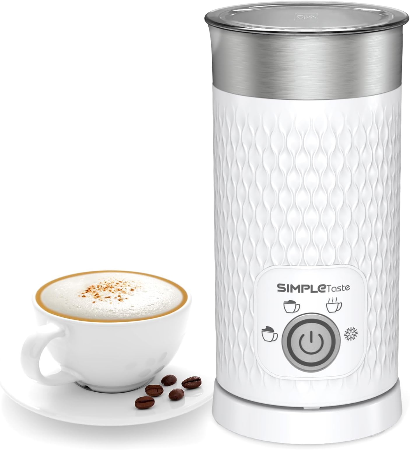 Milk Frother, 4-in-1 Electric Milk Steamer, Automatic Warm and Cold Foam Maker and Milk Warmer for Latte, Cappuccinos, Macchiato, Hot Chocolate