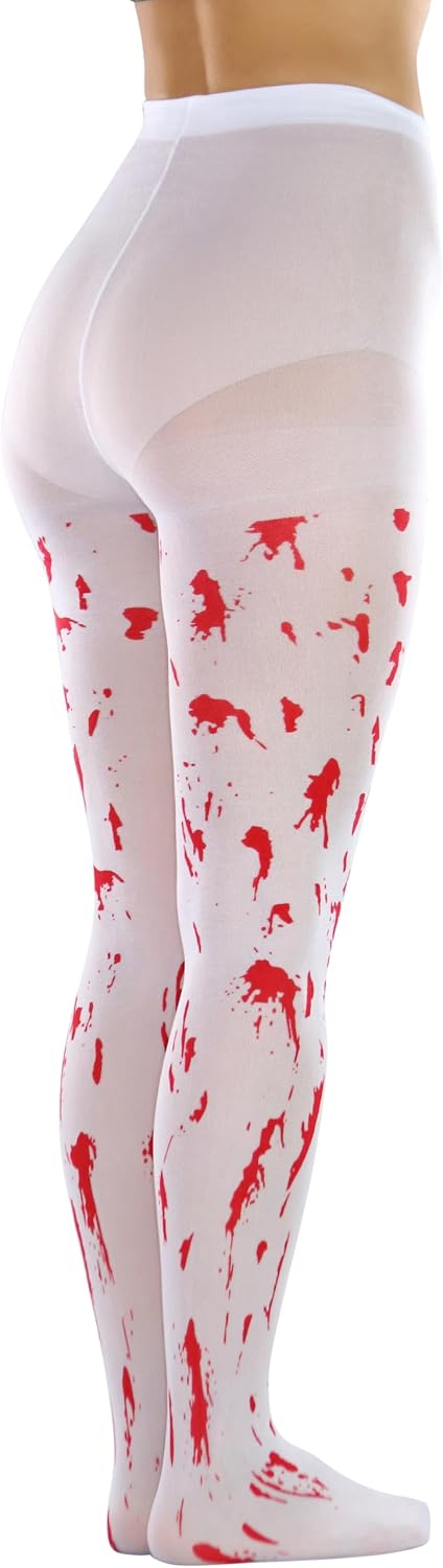 ToBeInStyle Women’s Blood Splatter Killer Opaque Tights Stockings Halloween Horror Costume Hosiery