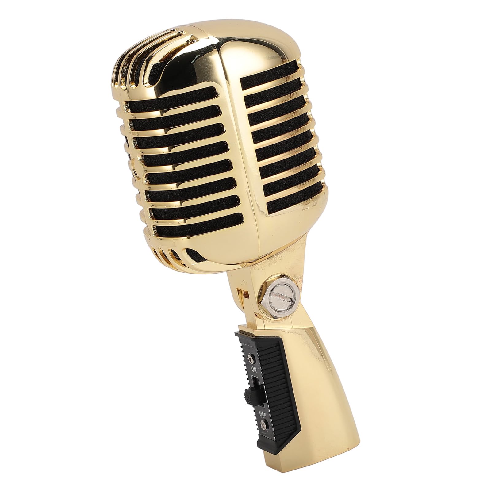 Klasyczny Retro Dynamiczny Mikrofon Wokalny, Jednokierunkowy Mikrofon Kardioidalny w Starym Stylu Vintage, z Obrotowym Stojakiem Napinającym, Mikrofon Dynamiczny Retro do KTV