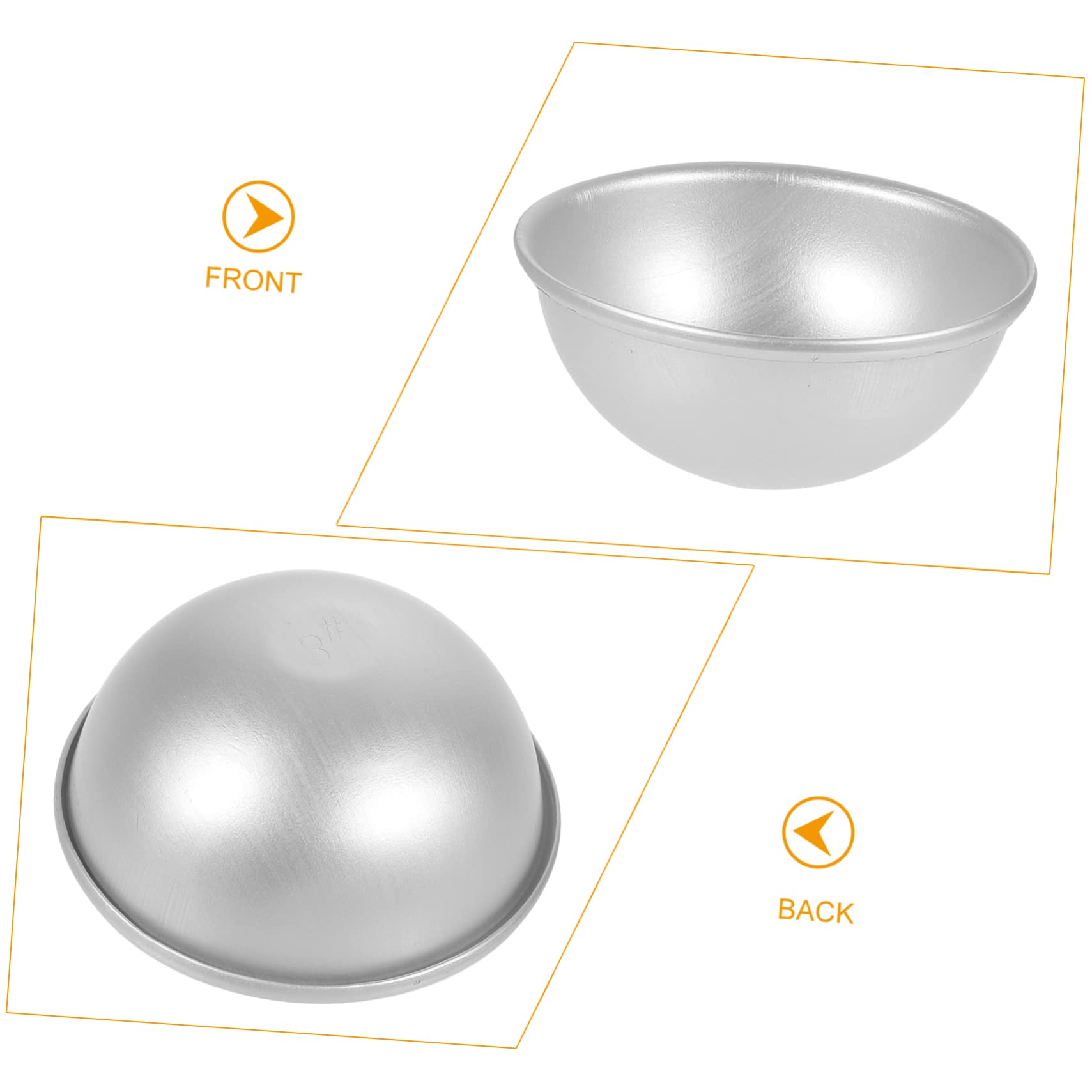 Moules à Demi-sphère Moule à Gâteau Lot de 12 en Alliage D'aluminium Argenté Facile à Nettoyer et Antiadhésif, pour Pâtisserie et Créations Artisanales