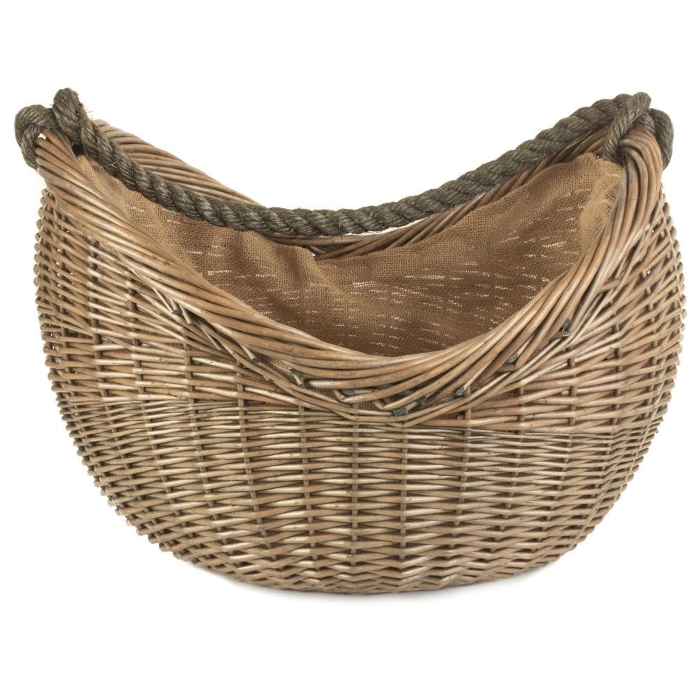 Red Hamper Cestino in Vimini con Manico in Corda Anticata.