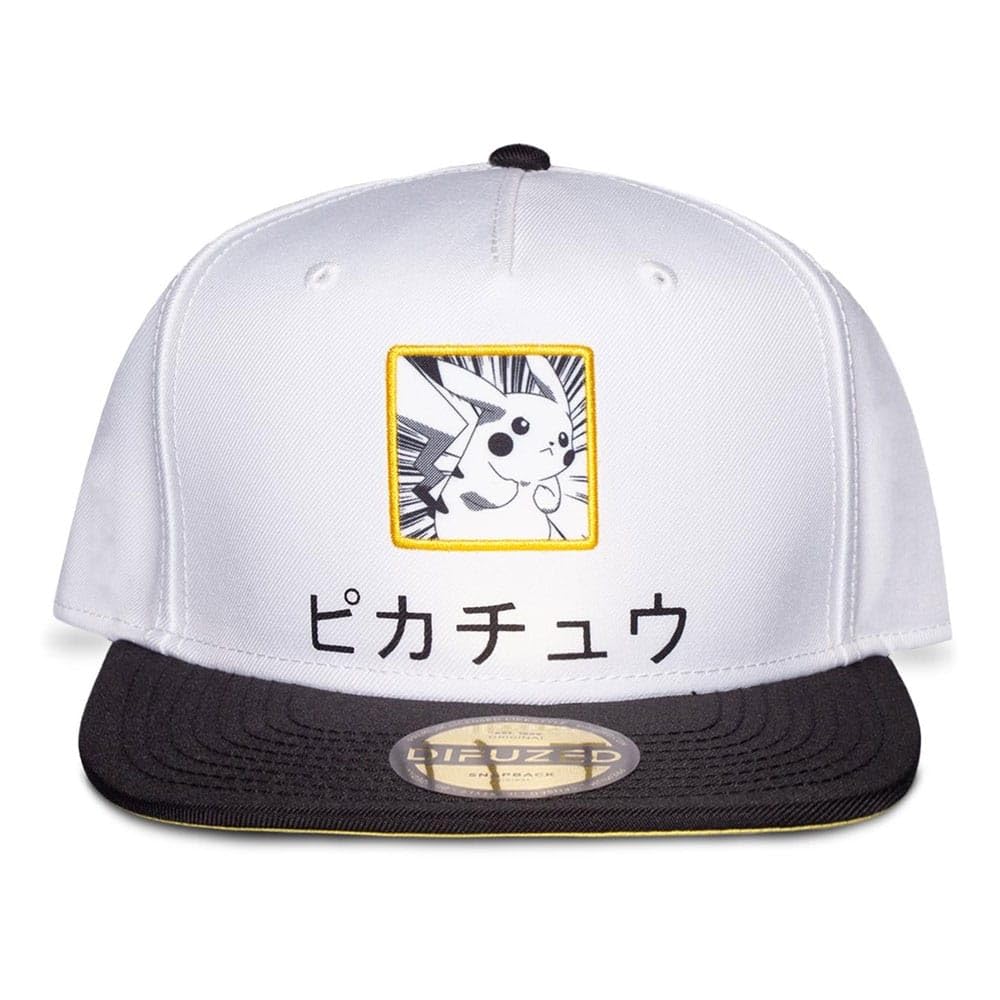 Pokémon Unisex Weiß Pokemon Pikachu Japanese Patch Snapback Baseball Cap Sb463644pok White