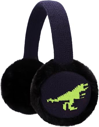 Kids Knit Earmuffs Winter Outdoor Ear Warmers Soft Plush Ear Covers for Boys 4-16 Years