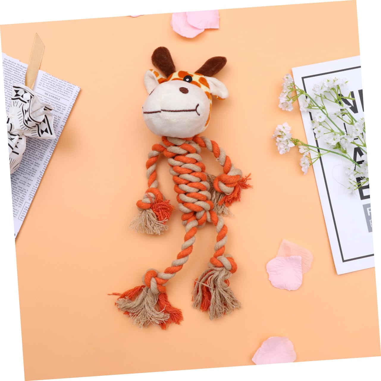 BESPORTBLE 3pezzi Giocattolo Educativo Cotone Per Cani Giocattolo Masticabile Forma Di Giraffa Per Intrattenimento e Pulizia Denti Per Giochi e Attività Di Masticazione