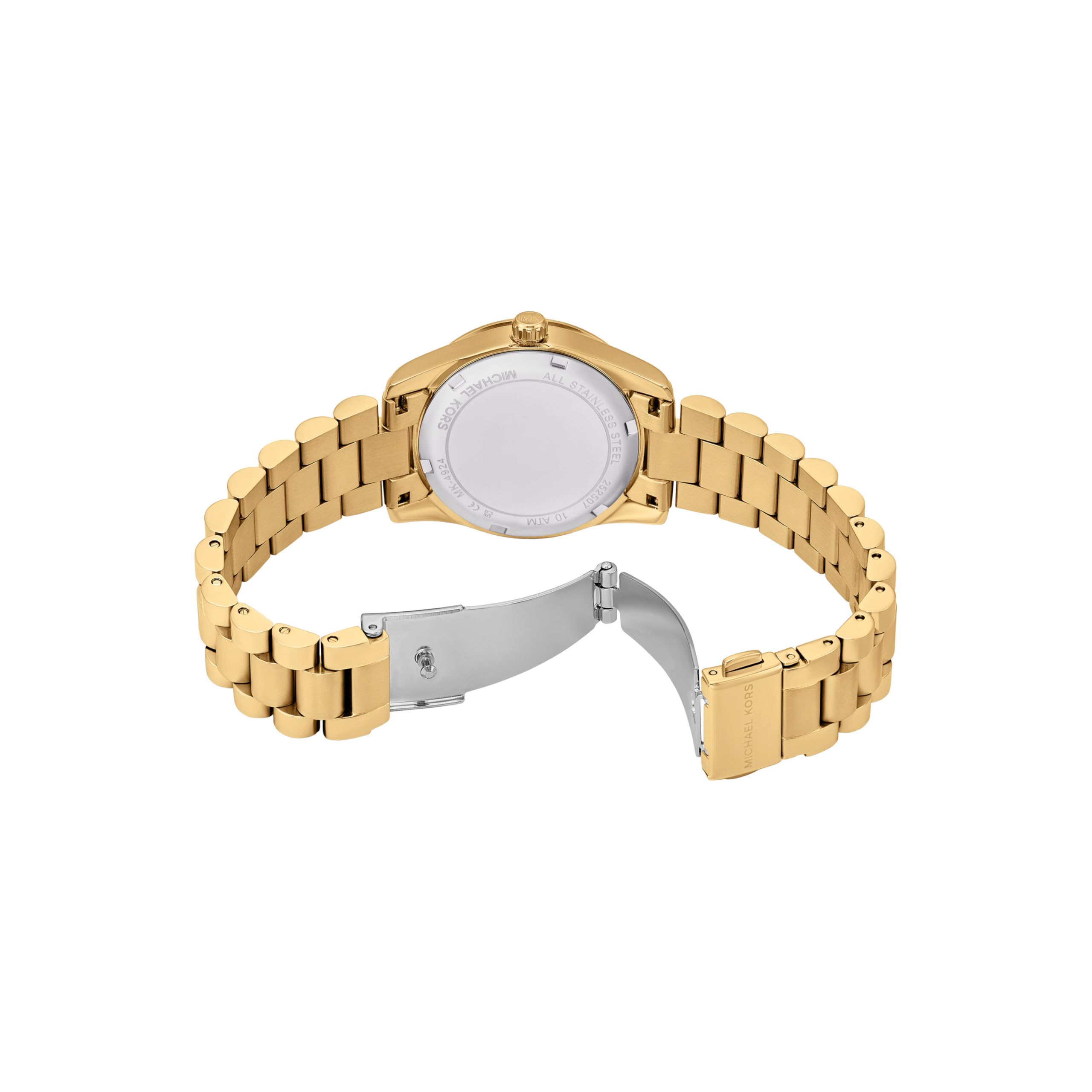 Michael Kors Women's Lexington Lux Multifunction Gold-Tone Stainless Steel Bracelet Watch (Model: MK4924)