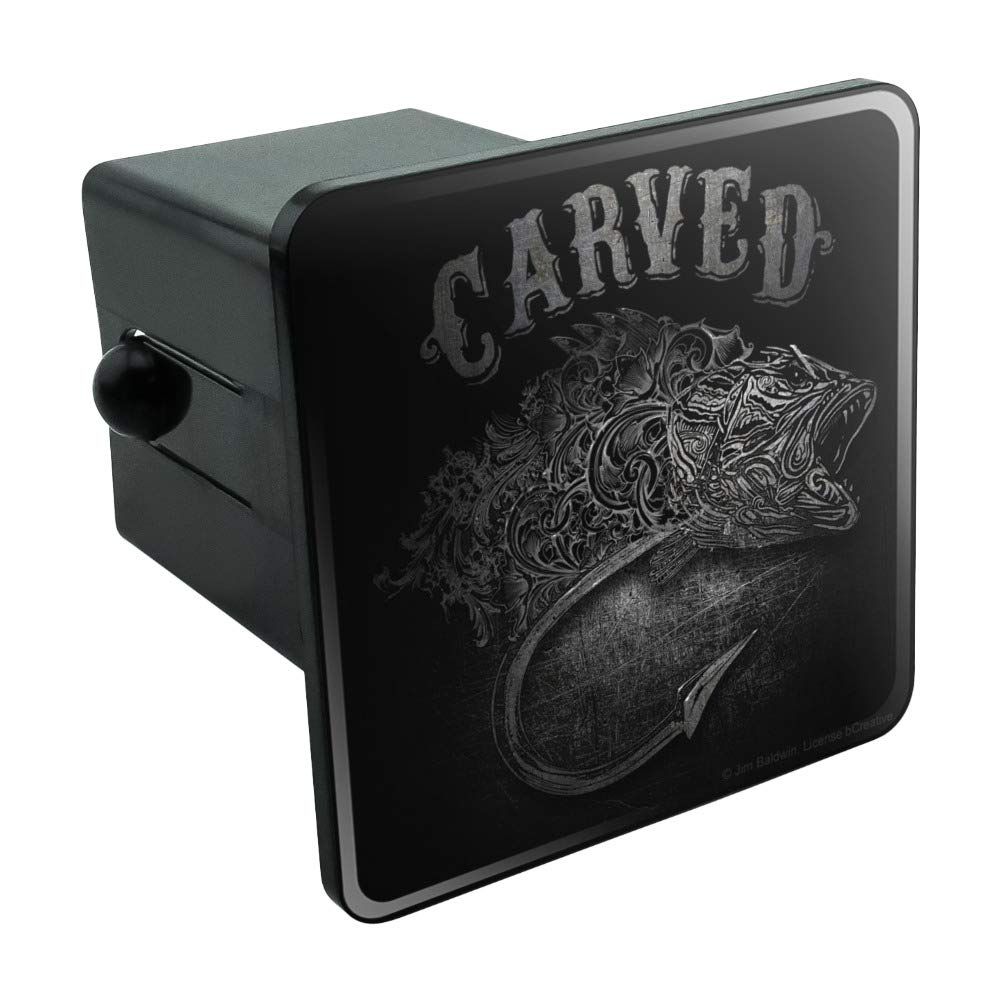 GRAPHICS & MORE Carved Bass Fish Fishing Hook Tow Trailer Hitch Cover Plug Insert