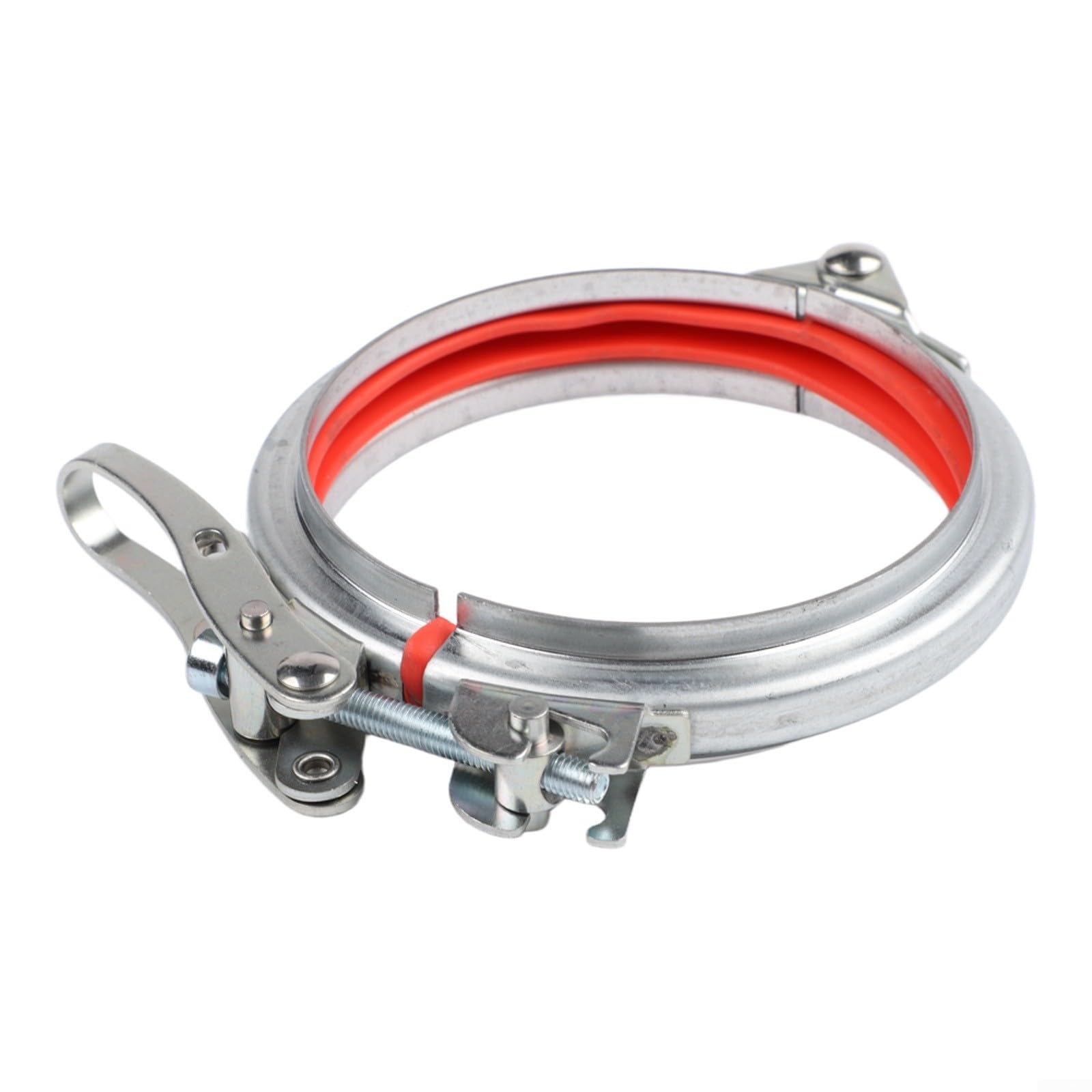 snowchecking Heavy Duty Galvanized Steel Quick Release Pipe Clamp with Rubber Liner,for Secure Fit in Plumbing, HVAC, Automotive and Industrial Applications, Silver(159)