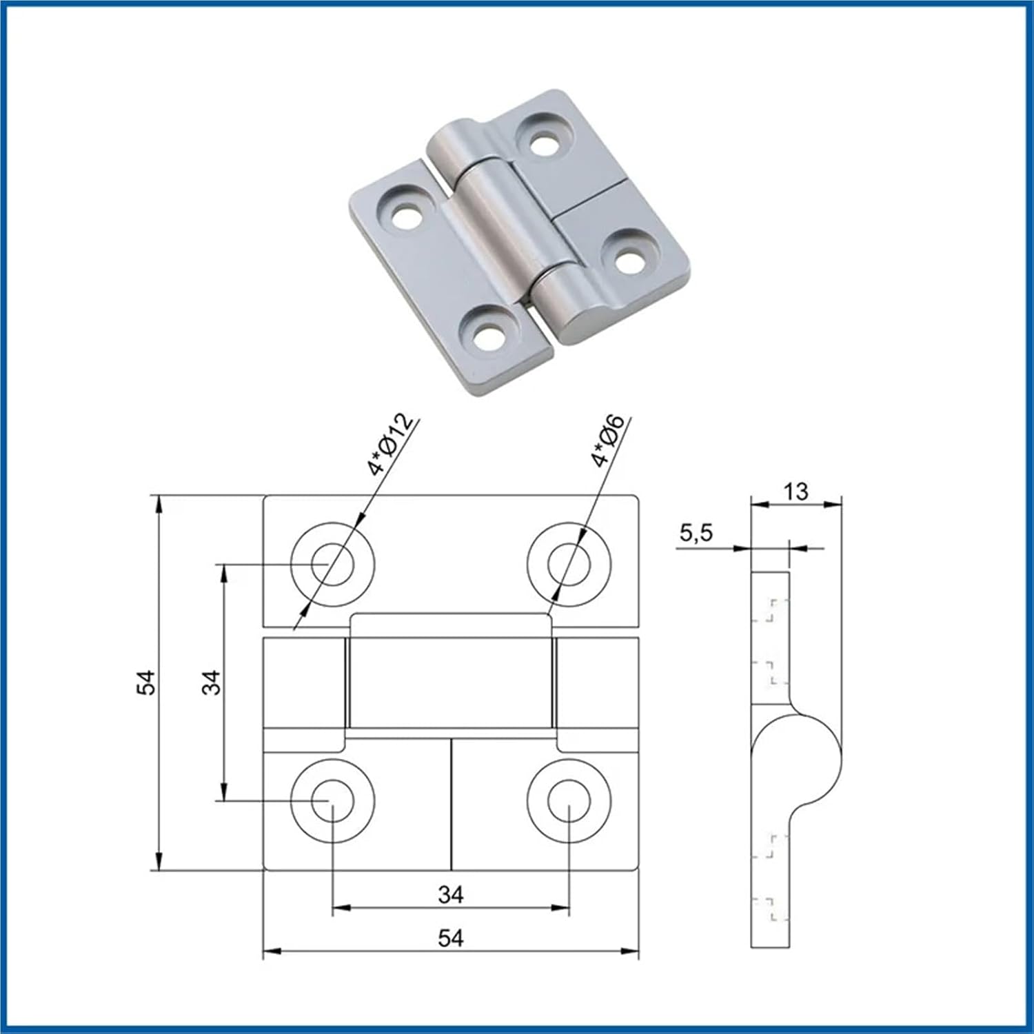 Thick Brushed 304 Stainless Steel Door Hinges 1Pcs(Matte)
