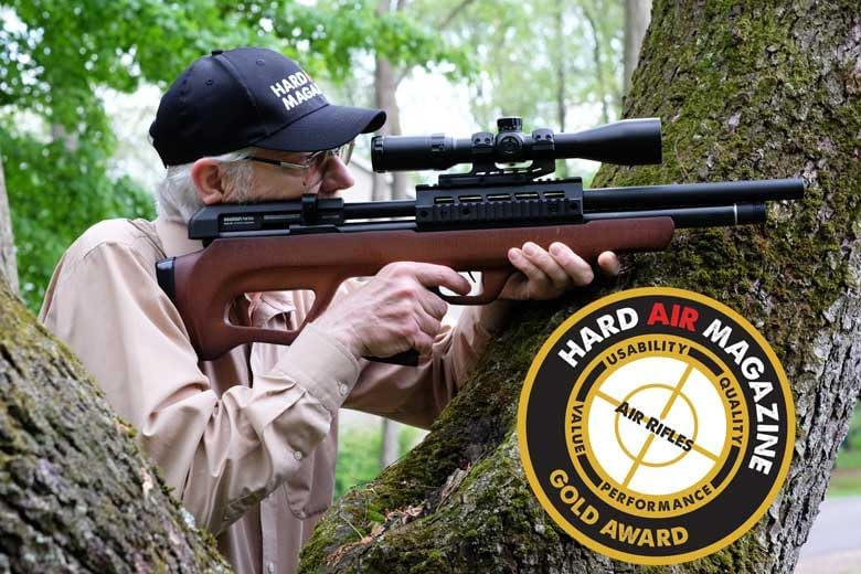 Miniatura 7 de Beeman - Rifle de aire Bullpup subpalanca multidisparo alimentado por PCP, 12 disparos, culata de madera europea, alcance y soporte incluidos