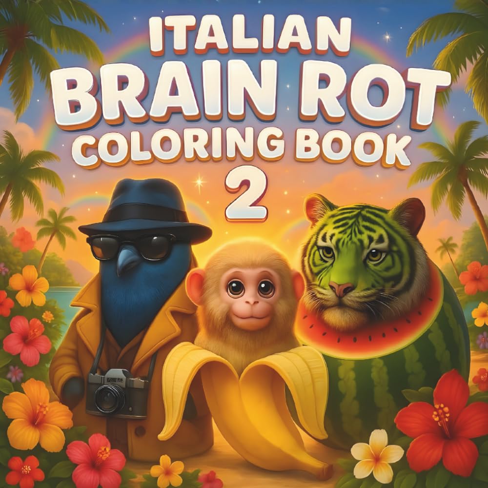 Italian Brain Rot Coloring Book 2: Stress Relief Coloring Book