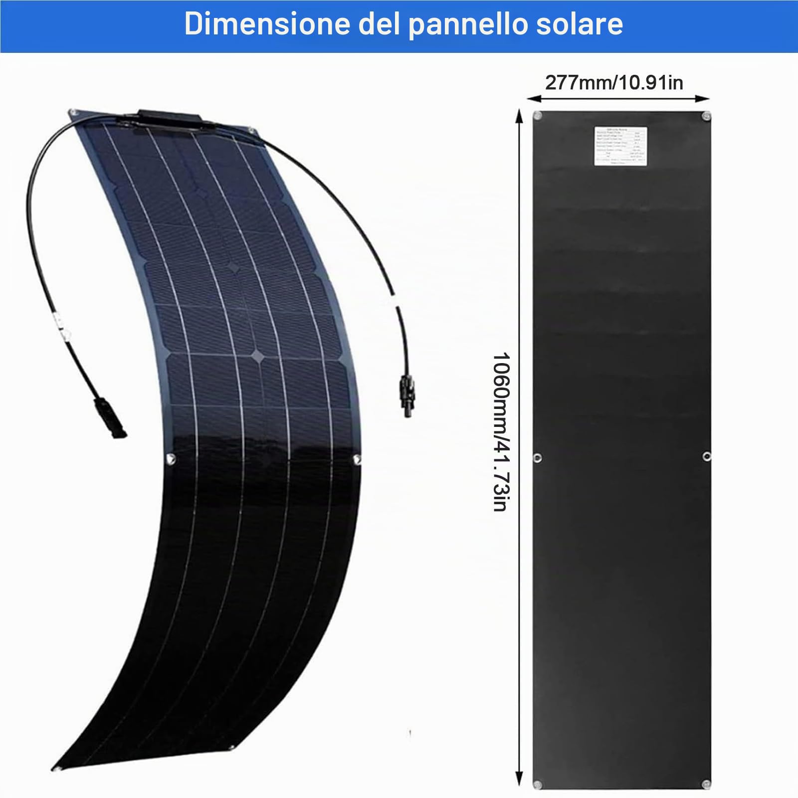 Pannello solare morbido 400W 600W 800W 1200W monoristallino pannello fotovoltaico, leggero impermeabile per yacht, veicoli ricreativi, tetto, batterie(400W)