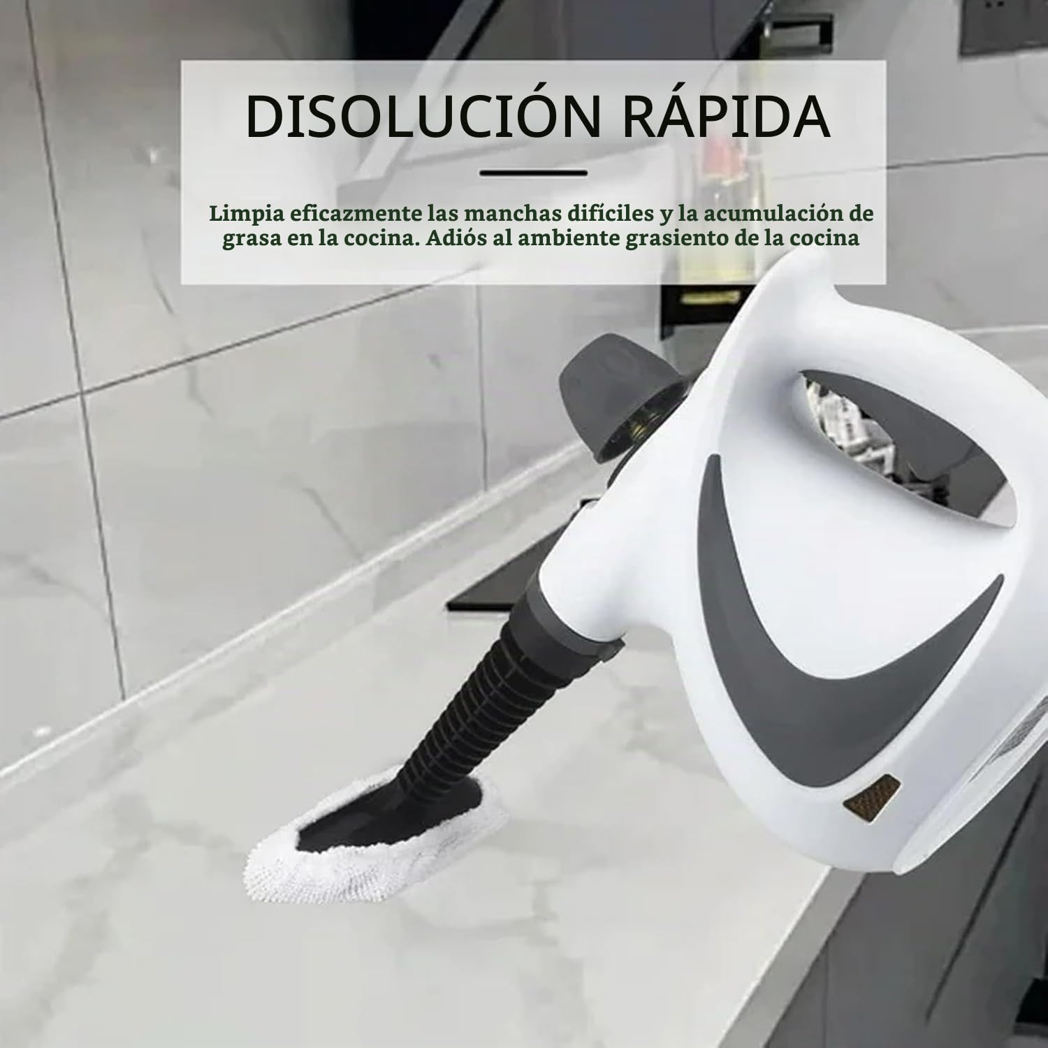 Vaporyx Limpiadora Profesional, Vaporix Pro - Limpiador Desinfectante a Vapor 10 en 1, Limpiador a Vapor de Mano a Presión, Presión de 3,2 Bares con 12 Accesorios para el Hogar (Blanco)