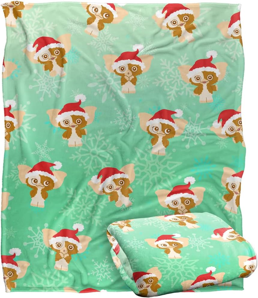 Gremlins Blanket, 36"x58" Gizamo Santa Hat Pattern Silky Touch Super Soft Throw Blanket