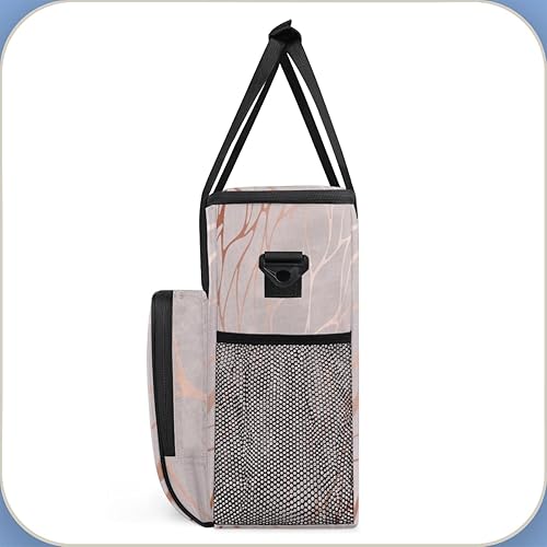 Miniatura 4 de Bolsa de café abstracta de mármol de oro rosa, bolsa de almacenamiento de viaje, compatible con Keurig K-Mini o K-Mini Plus, portátil, de una sola