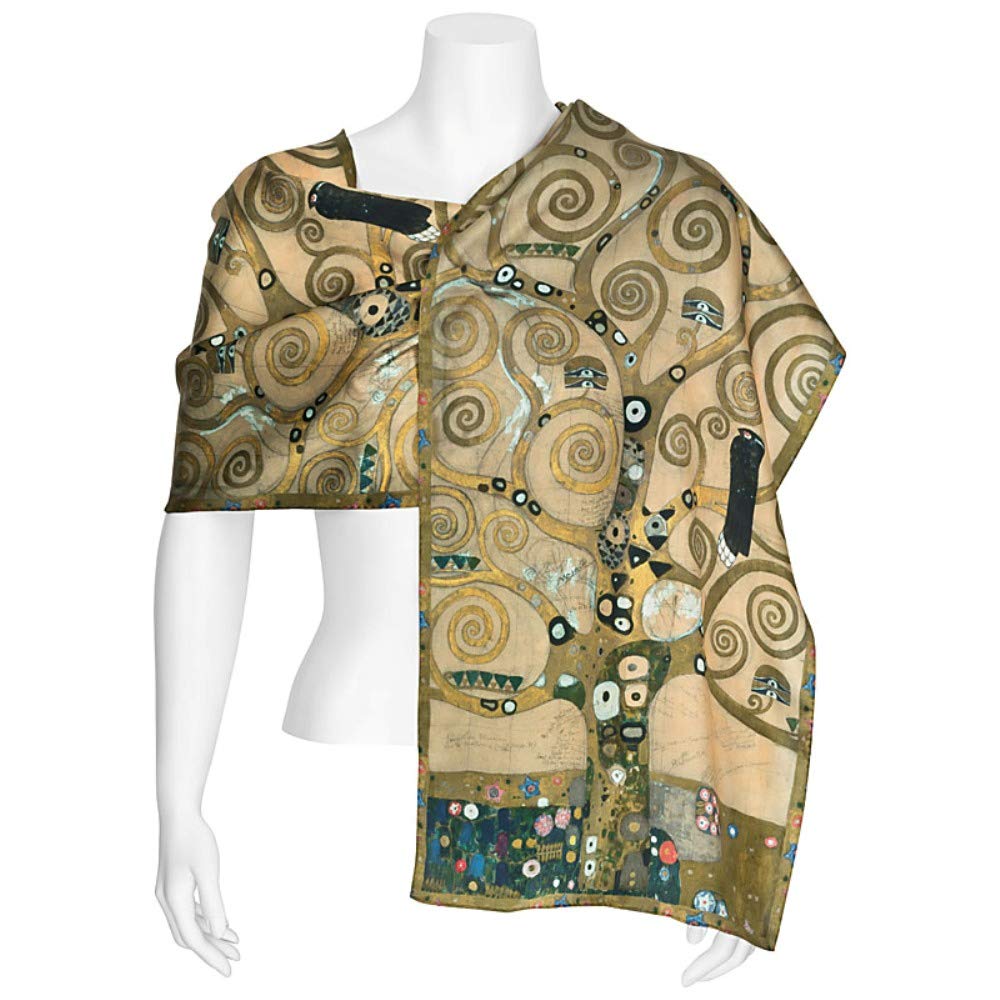 VON LILIENFELD® Foulard Soie Gustav Klimt Arbre de vie Femme Écharpe Cache-Nez Art