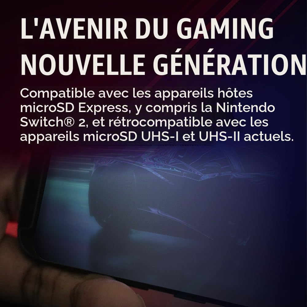 PNY Carte Mémoire microSD Express microSDXC UHS-I U3 V30 A1 1TB, jusqu'à 890/850 Mo/s en Lecture/Écriture, Compatible avec Nintendo Switch 2, PCIe Gen 3x1, Idéale pour Appareils microSD Express
