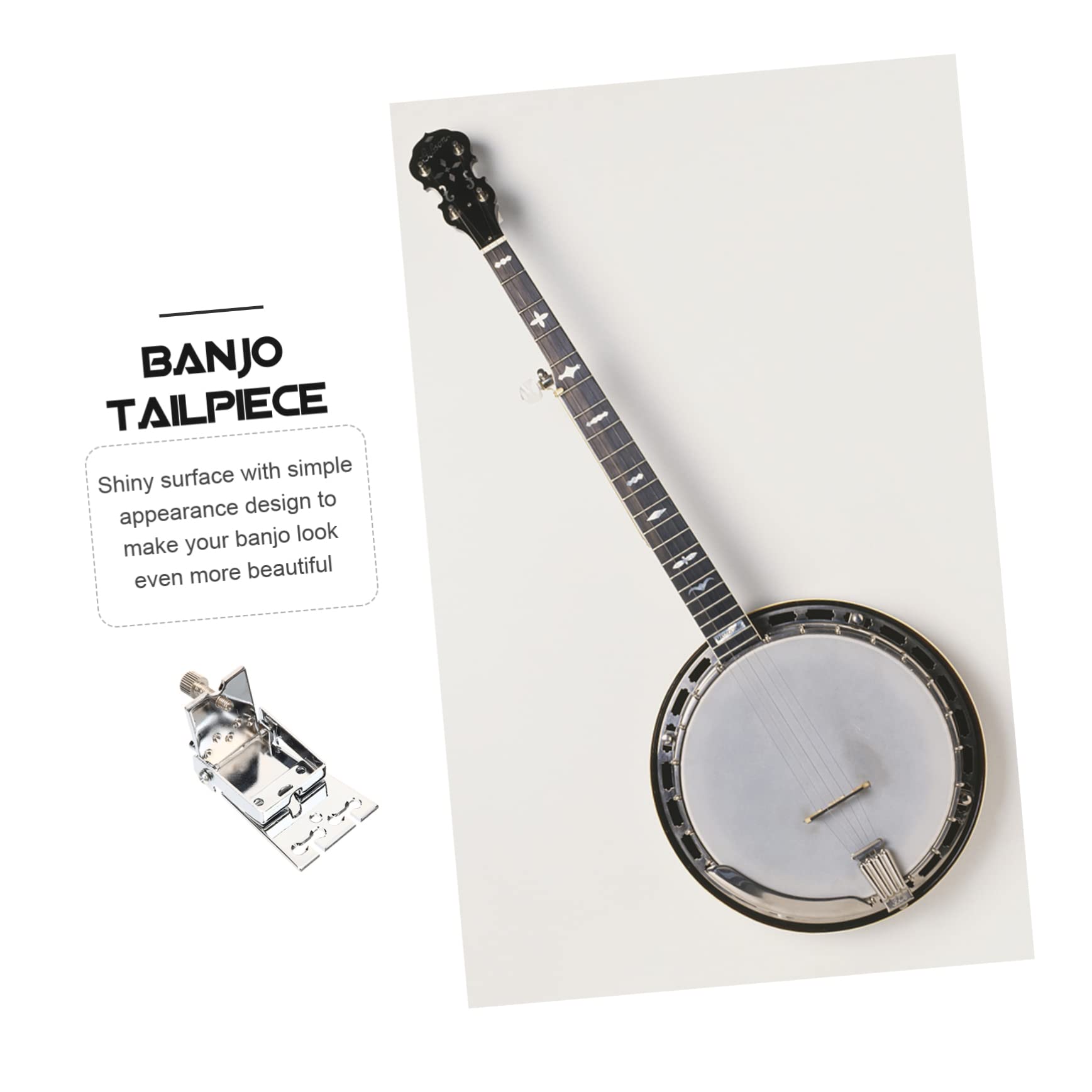 ibasenice 3stücke Metal Banjo Tailpiece Saiten-banjo Robuste Chromkonstruktion Installieren Verbessert Spielbarkeit Perfektes Zubehör Für Musiker