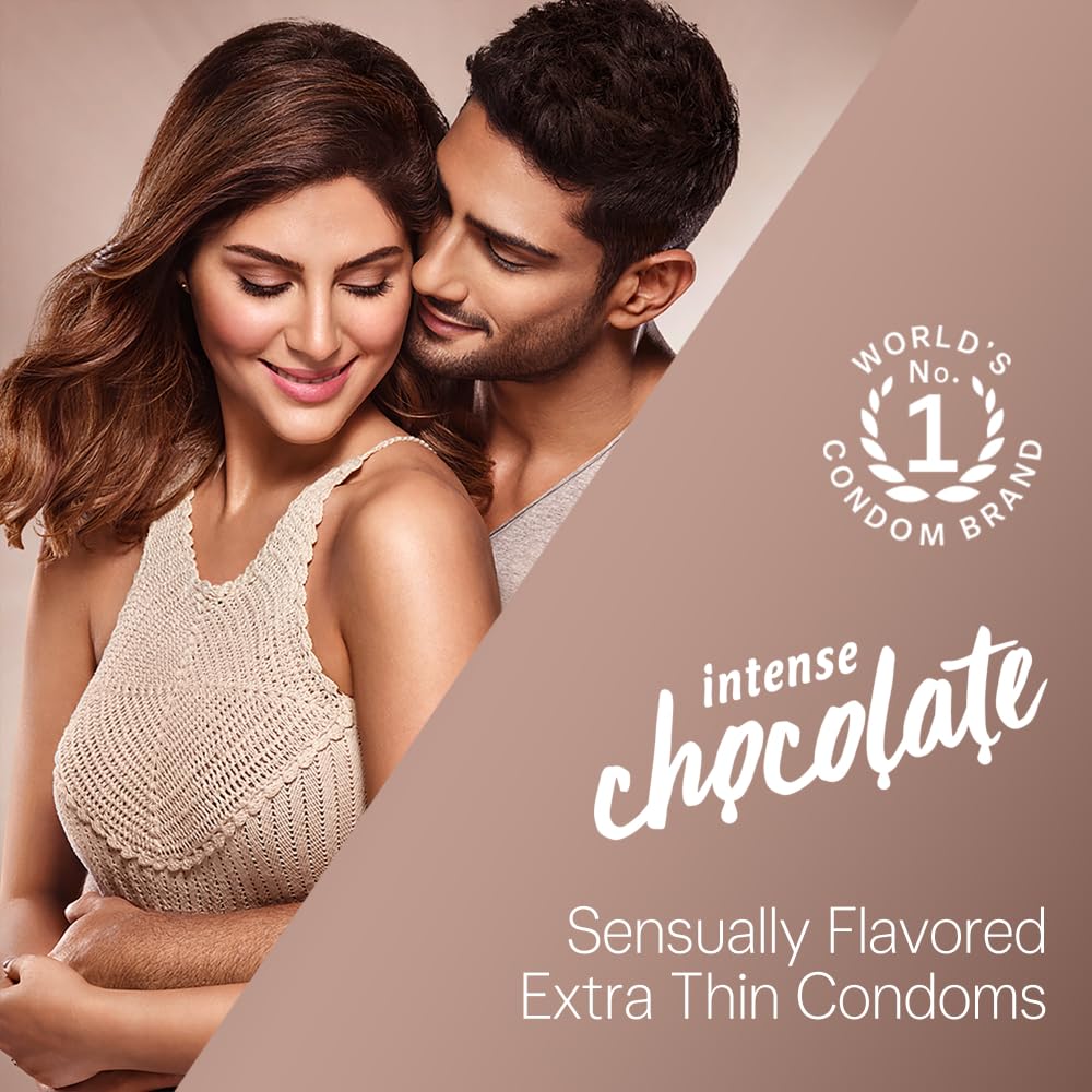 Durex Extra Thin Intense Chocolate Flavoured Condoms For Men -12s (Pack of 3)