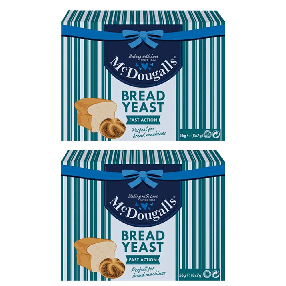 2 x 56g Bread Dry Yeast Fast Acting Bread Loaf Rolls Bagel Baking