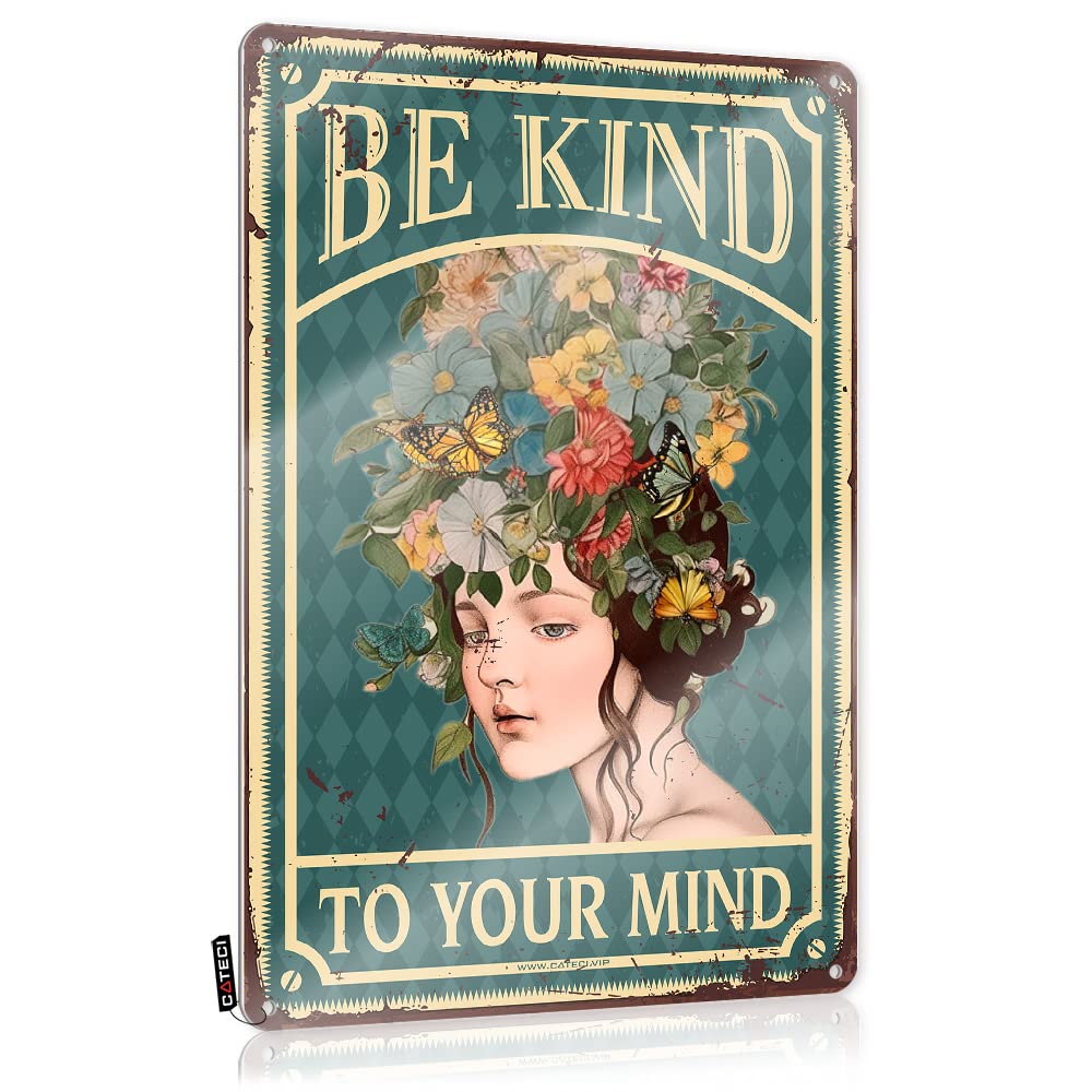 MWFKKADDB Door Signs For Bedroom Be Kind To Your Mind Tin Sign Hozier Posterfairycore Decorguest Room Signmens Decor Funny Plaques For Men Funny Plaques For Men(30X40CM)