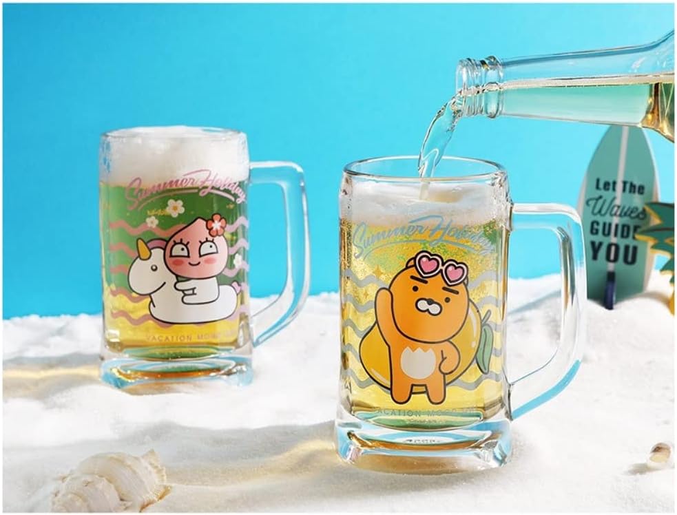 Kakao Ryan Apeach Beer Soju glass Handle summer holiday 2p